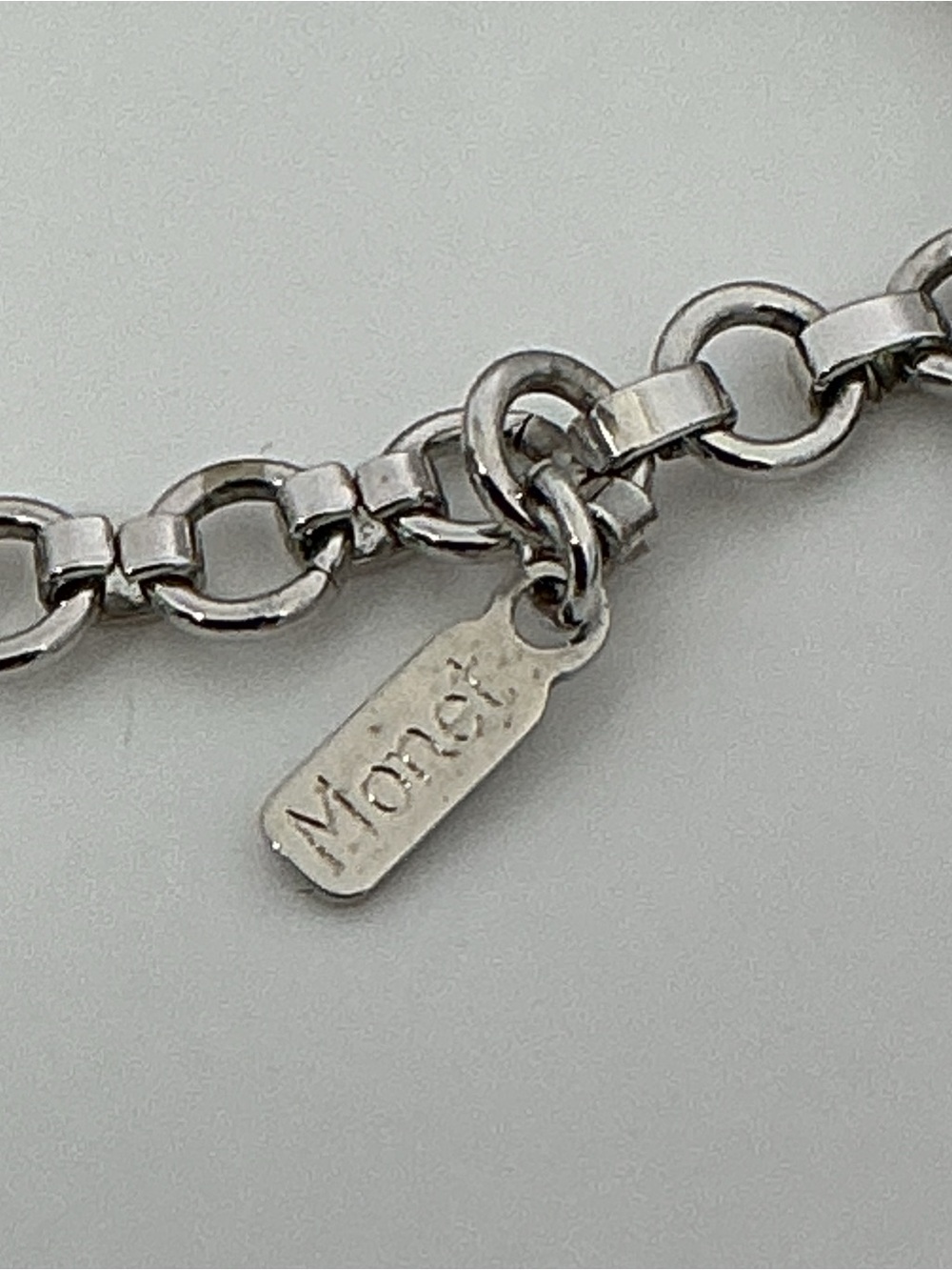Monet Silver Tone Infinity Knot Collar Necklace Statement Vintage - Picture 6 of 8